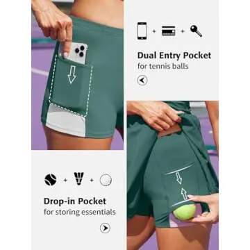 ATTRACO Womens Golf Dress Sleeveless Tennis Dress Zip Up Dress Sporty Dress with Shorts Underneath Green Small