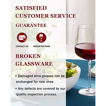 JBHO Hand Blown Italian Style Crystal Burgundy Wine Glasses - Lead-Free Premium Crystal Clear Glass - Set of 2-21 Ounce - Gift-Box for any Occasion