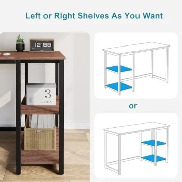 SINPAID 40" Computer Desk with 2 Shelves