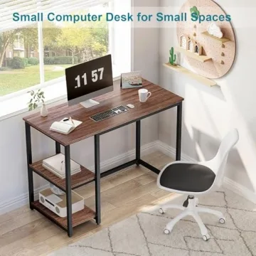 SINPAID 40" Computer Desk with 2 Shelves