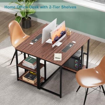 SINPAID 40" Computer Desk with 2 Shelves