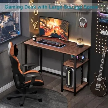 SINPAID 40" Computer Desk with 2 Shelves