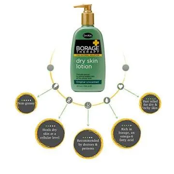 ShiKai Borage Therapy Dry Skin Lotion Moisturizer (16oz, Pack of 2) Unscented Skincare | Hydrating Lotion for Eczema, Dry Hands & Body | With Oatmeal, Shea