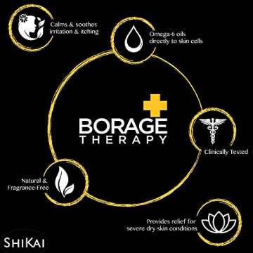 ShiKai Borage Therapy Dry Skin Lotion Moisturizer (16oz, Pack of 2) Unscented Skincare | Hydrating Lotion for Eczema, Dry Hands & Body | With Oatmeal, Shea