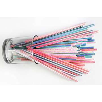 Premium Iridescent Disposable Drinking Paper Straws 100pcs