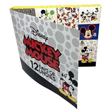 Disney Boys' Mickey Mouse 12pk of Briefs in Advent Box, Surprise Underwear for Potty Training Fun wi...