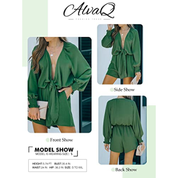 Stylish AlvaQ Women's Summer Romper with Pockets