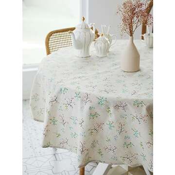 Stylish 60" Pastoral Round Tablecloth for All Occasions