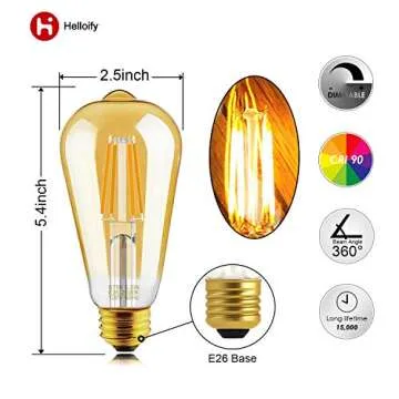Helloify Vintage Style Dimmable Edison LED Bulbs