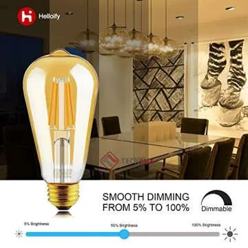 Helloify Vintage Style Dimmable Edison LED Bulbs
