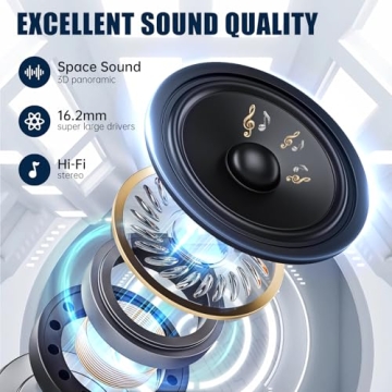 TRAUSI Open Ear Wireless Earbuds Bluetooth Headphones with 50Hrs Playtime and Waterproof Design for ...