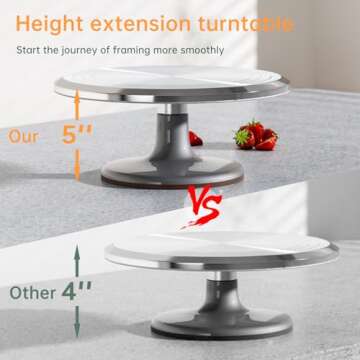 12 Inch Round Aluminum Revolving Cake Decorating Stand,Cake Turntable, Rotating Cake Stand,for Cake,Pastries and Cake Decorations