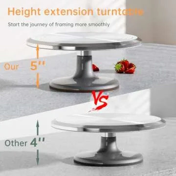 12 Inch Round Aluminum Revolving Cake Decorating Stand,Cake Turntable, Rotating Cake Stand,for Cake,Pastries and Cake Decorations