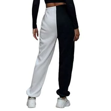 SOLY HUX Women's Graphic Letter Print Elastic Waist Sweatpants Color Block Cozy Running Joggers Pant...