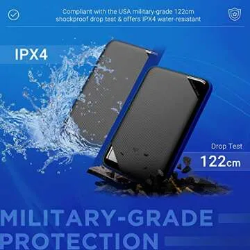Silicon Power 2TB Portable Hard Drive A62 for Gaming & More