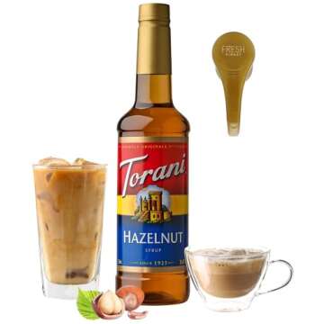 Hazlenut Coffee Flavored Syrup 25 4 Ounces Hazelnut Syrup Coffee Toppings with Fresh Finest Coffee Syrup Dispenser Pump