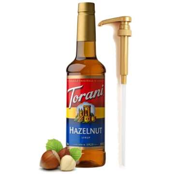Hazlenut Coffee Flavored Syrup 25 4 Ounces Hazelnut Syrup Coffee Toppings with Fresh Finest Coffee Syrup Dispenser Pump