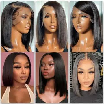 larima 200% Density Short Bob Straight Wig Human Hair for Black Women Pre Plucked 4x4 Undetectable HD Lace Closure Wigs Wear and Go Glueless Wig Human Hair Natural Black Color Bob Wig 12 Inch