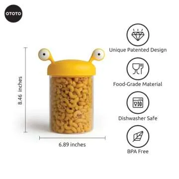 OTOTO Noodle Monster Kitchen Canisters Glass Pantry Storage Containers With Lids, Spaghetti Container Storage, Pasta Containers For Pantry, Airtight Food Storage Containers, Kitchen Gadgets