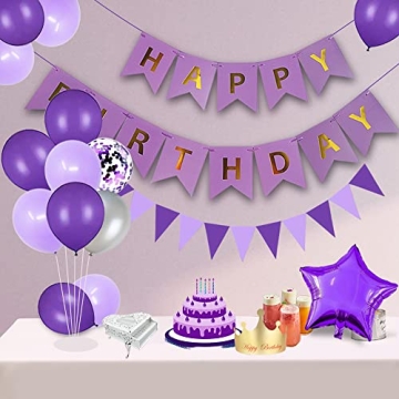 Yujiaonly 15th Birthday Party Decoration - Purple Balloons