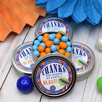 Dart Gun Birthday Stickers for Fun Party Favors and Gifts