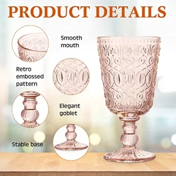Rtteri Vintage Glass Goblet Stemmed Wine Glasses Set