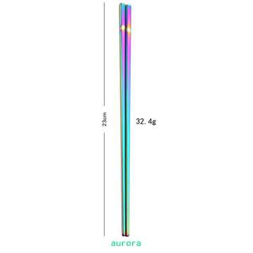 HuaLan Stainless Steel Chopsticks Series-Reusable Multicolor Lightweight 304 Stainless Steel Chopsticks Metal chopsticks 5 Pairs Gift Set