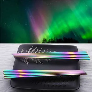 HuaLan Stainless Steel Chopsticks Series-Reusable Multicolor Lightweight 304 Stainless Steel Chopsticks Metal chopsticks 5 Pairs Gift Set