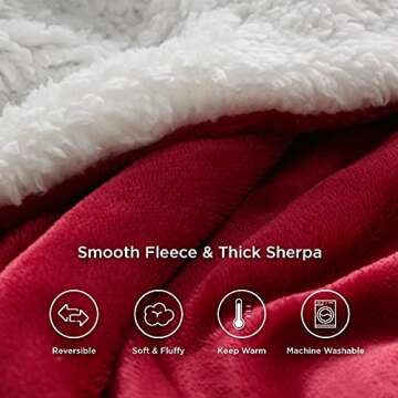 Cozy Bedsure Sherpa Fleece Throw Blanket - 50x60 Inches