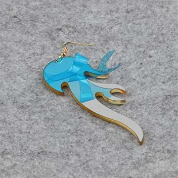 coadipress Punk Fire Element Circle Earrings for Women Flame Acrylic Geometric Round Black Flame Earrings Gothic Vintage Cosplay Halloween (Orange color)