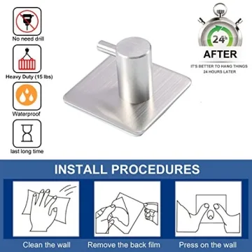 Heavy Duty Waterproof Adhesive Hooks for Home Organization