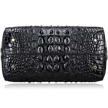 PIJUSHI Designer Crocodile Handbags for Women Genuine Leather Purses Top Handle Shoulder Bag (6082 Black)