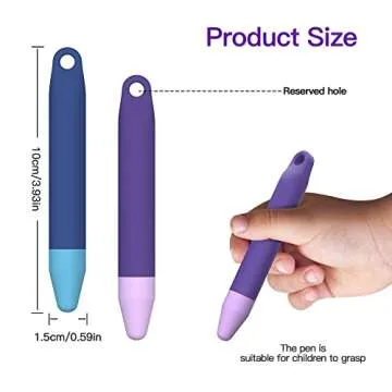 Kid-Friendly Pens for Touch Screens - 2 Pack of Purple and Blue Stylus Pens Compatible with Kindle, iPad, iPhone