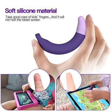 Kid-Friendly Pens for Touch Screens - 2 Pack of Purple and Blue Stylus Pens Compatible with Kindle, iPad, iPhone
