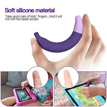 Kid-Friendly Pens for Touch Screens - 2 Pack of Purple and Blue Stylus Pens Compatible with Kindle, iPad, iPhone