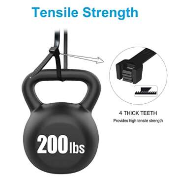 Long Zip Ties Heavy Duty 24 inch, Large Zip Ties with 200 lbs Tensile Strength, Big Cable Ties, Black, 50 Pack, by GAIIAN