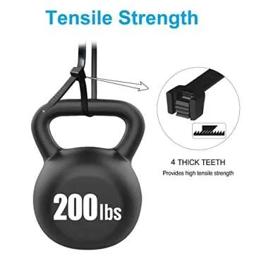 Long Zip Ties Heavy Duty 24 inch, Large Zip Ties with 200 lbs Tensile Strength, Big Cable Ties, Black, 50 Pack, by GAIIAN