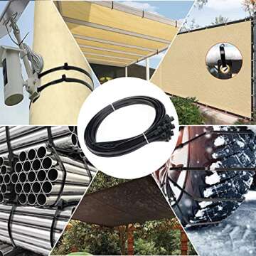 Long Zip Ties Heavy Duty 24 inch, Large Zip Ties with 200 lbs Tensile Strength, Big Cable Ties, Black, 50 Pack, by GAIIAN