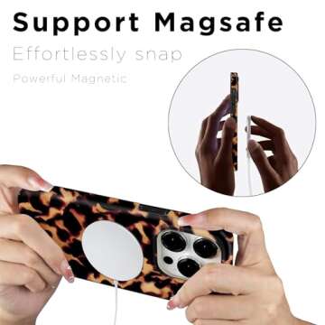 uCOLOR Compatible with iPhone 15 Pro Case [8 ft Drop Tested] Compatible with MagSafe - Protective Luxury Designer Mag Series Cases (Tortoise Shell, iPhone 15 Pro 6.1")