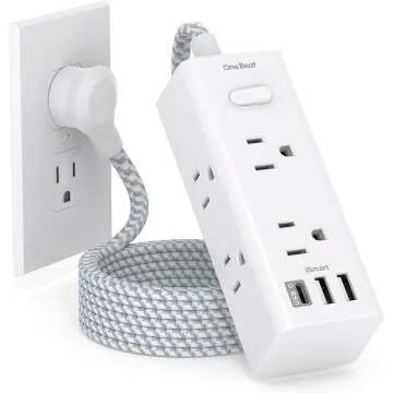 Compact Surge Protector with 6 Outlets & USB Ports