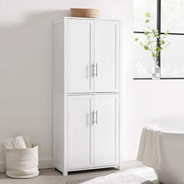 Crosley Furniture Savannah Tall Pantry Storage Cabinet with Shelves, Kitchen, Dining, or Laundry Roo...