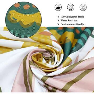 GCIREC Boho Floral Shower Curtain, Colorful Bohemian Abstract Flowers Tropical Leaves Bathroom Curtain Bathtub Home Decor Waterproof Fabric Machine Washable with 12 Hooks, 72" W x 72" L