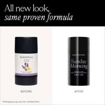 Each & Every All Natural Deodorant for Women & Men - Sensitive Skin, Vegan, Baking Soda & Aluminum-F...