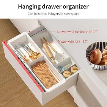 Souyoyu Plastic Drawers Organizer for Office Bathroom Bedroom Kitchen Desk - 1 Layers More White Sto...