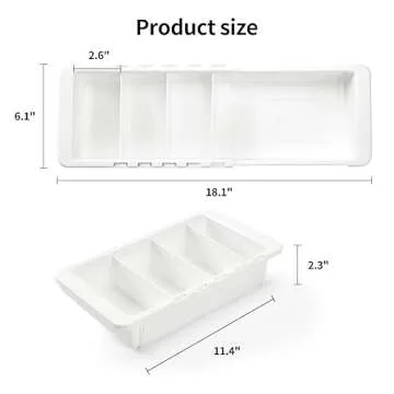 Souyoyu Plastic Drawers Organizer for Office Bathroom Bedroom Kitchen Desk - 1 Layers More White Storage Tray - Expandable 11.4-18.1 Inches