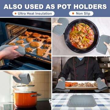 Walfos Silicone Trivets for Hot Pots and Pans - Heat Resistant Hot Pads for Kitchen Counter- 4 Pcs M...