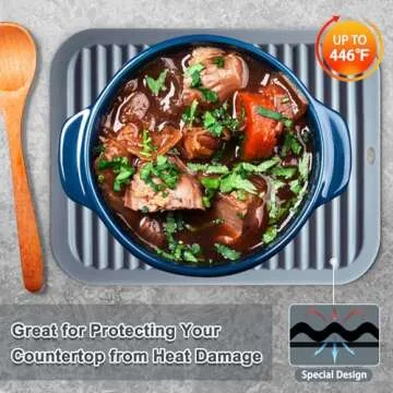 Walfos Silicone Trivets for Hot Pots and Pans - Heat Resistant Hot Pads for Kitchen Counter- 4 Pcs Multi-Purpose & Versatile Trivet Mat - Long-Lasting & Flexible Silicone Hot Pad（Gray）