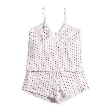 NUFIWI Women Y2K Heart Print Lounge Set for Summer Style