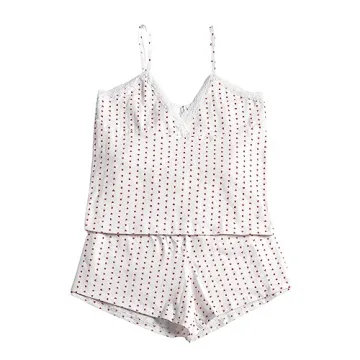 NUFIWI Women Y2K Heart Print Lounge Set for Summer Style