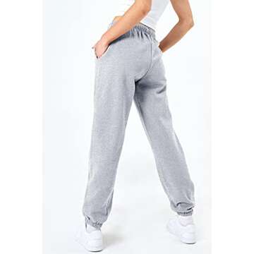 EFAN Sweatpants Women Baggy High Waisted Sweat Pants Fall Clothes Casual Joggers Y2k Aesthetic Warm Trousers with Pockets 2024 Grey L